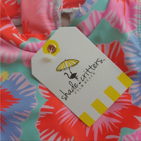 Shade Critters NEW girls Floral Full Rashguard Swimsuit - Picture 3 of 8